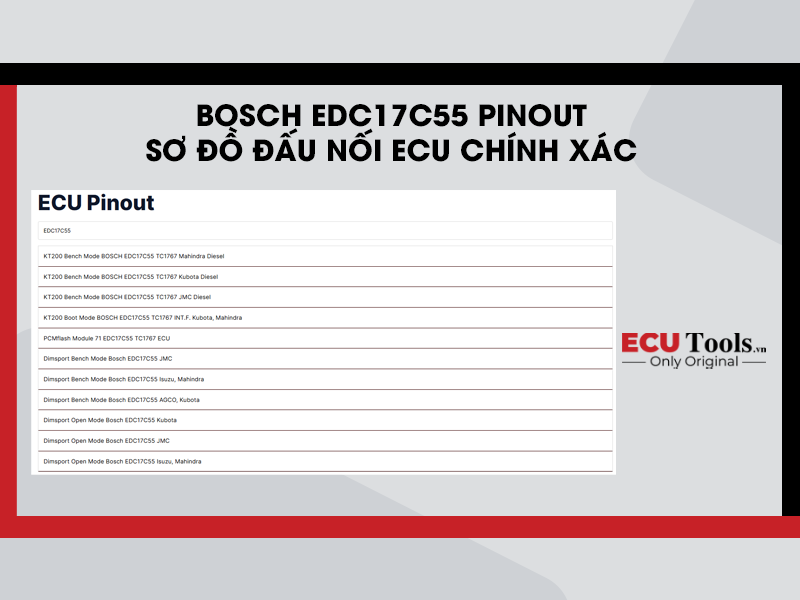 Bosch EDC17C55 Pinout – So do dau noi ECU chinh